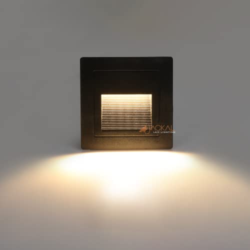 Image of JACKAL 3 Watt LED Stais Step Light Outdoor Surface Mounted Deck Lights Waterproof IP65 (WW), Black Body| Wall Step Conceal Light Outdoor and Indoor Fancy Exterior Floor Lights, (6 Months Warranty)