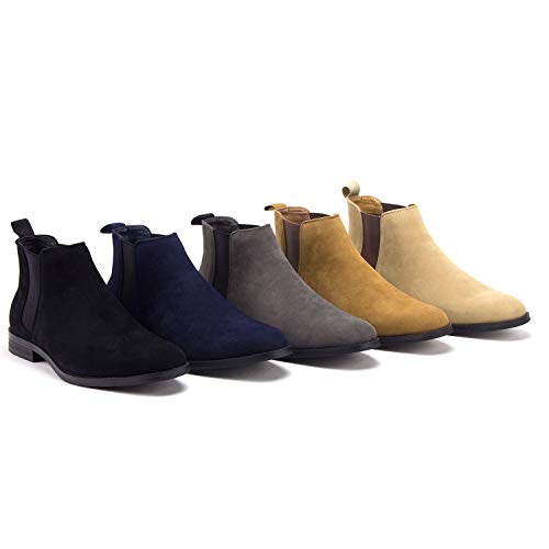 Jazamé Men's B-2963 Chuck Nubuck Suede Pull-On Round Toe Chelsea Boots4