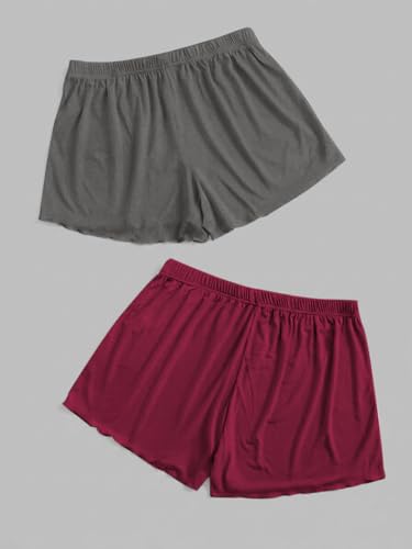 Image of Floerns Women's Plus Size Solid Pajama Shorts 2 Pack Soft Lounge Sleep Shorts