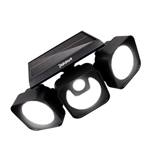 DOREROOM Solar Motion Sensor Lights Outdoor, 218 LED Solar Security Lights with 2200mAh Battery, 3 Adjustable Heads, 270°Wide Angle Illumination, IP65 Waterproof…