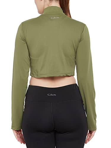 Image of Clovia Women's Polyester Crop Tailored Jacket