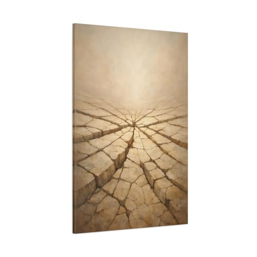 Impression toile nature craquelée marron beige grand format vertical - 2