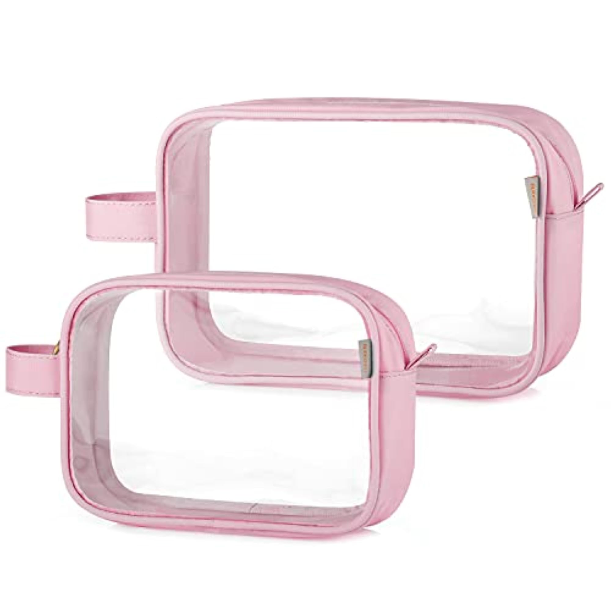 Light Pink 2 PCS Travel Toiletry Bag Waterproof Makeup Pouch