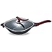 Wok do smażenia mieszanego, wok z płaskim dnem patelnie z płaskim dnem wok nieprzywierający wok odlew aluminiowy powłoka nieprzywierająca Multi P 32 cm z pokrywą ze szkła hartowanego