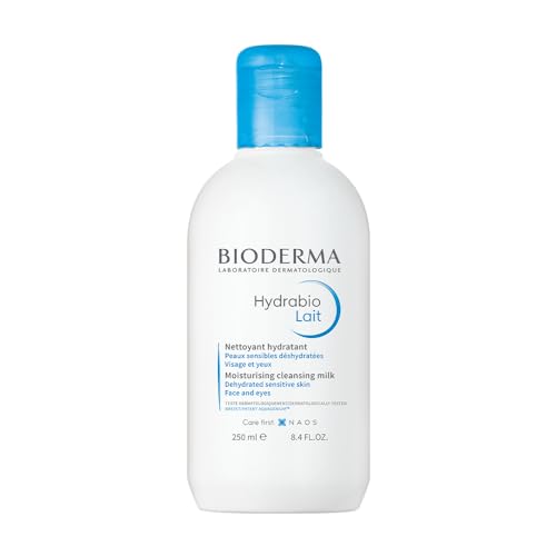 Bioderma Hydrabio Milk Cleansing and Make-Up Removing, Hydrating feeling, for Dehydrated Sensitive Skin, 8.33 Fl Oz