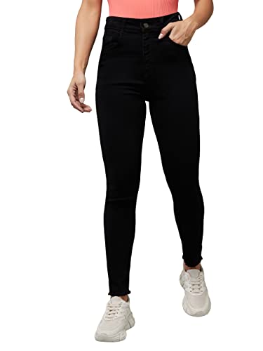 Image of Dolce Crudo Women's Skinny High Rise Bleached Cropped Stretchable Denim Jeans