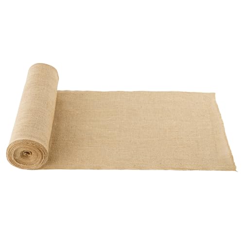 VEVOR Burlap Fabric Roll, 14” x 30 ft High Density Natural Jute Fiber Material for Outdoor Plant Care, Tree Wrap Roll, Decor, DIY Crafts, Wedding, Garden Weed Barrier, Plants & Trees Winter Covering