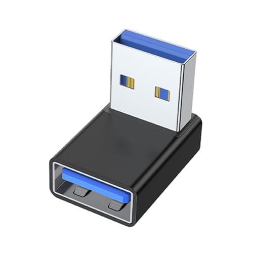 Adaptador de extensión USB 3.0 macho a hembra de 90 grados en ángulo recto hacia arriba y hacia abajo para ordenador portátil, convertidor de extensión USB