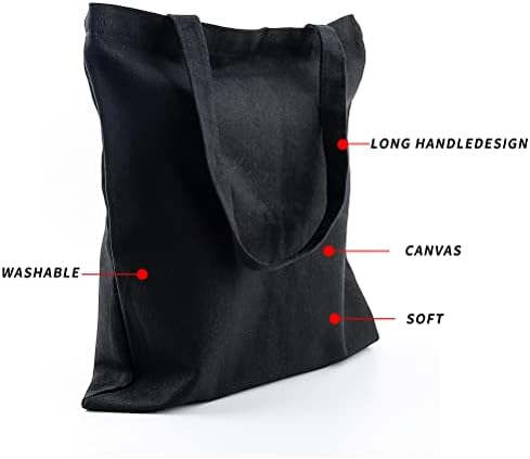 HuaJiao Cotton Canvas Tote, Canvas Tote Bags for Groceries Travel School Work Beach Lunch Shopping