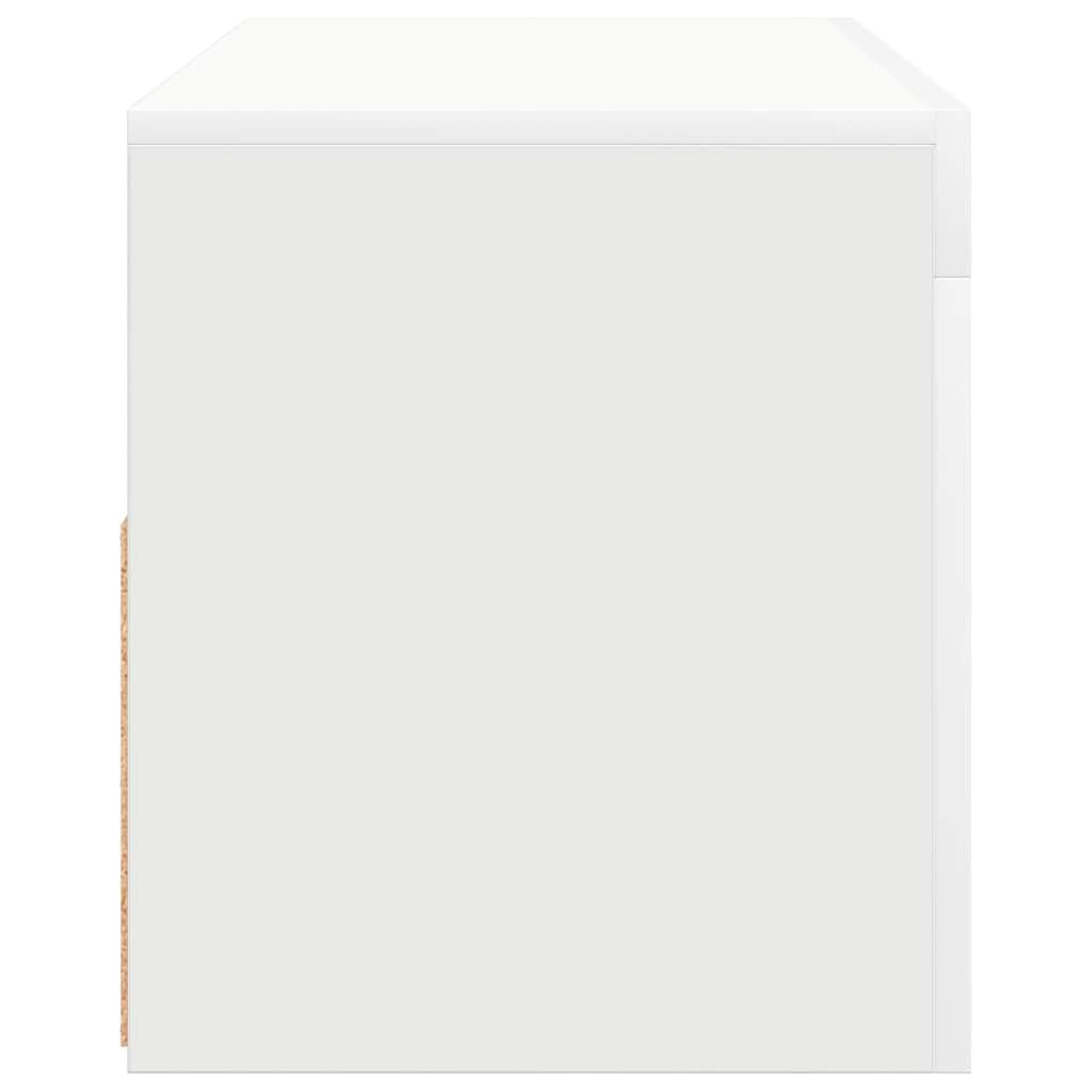 vidaXL Mueble de TV con Luces LED, Blanco, 90x35x40 cm, Madera de ingeniería, Soporte para televisores hasta 40", Mueble bajo con estantes, Consola Moderna para salón