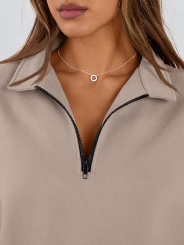 Image of Trendy Queen Women's Oversized Sweatshirts Half Quarter Zip Fleece Sweaters