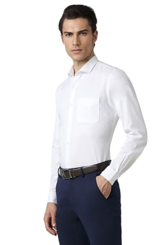 Image of Peter England Men's Cotton Slim Fit Ditsy Printed Full Sleeve Shirt