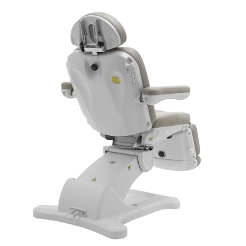 Image of SKINACT Malibu Electric Medical Spa Facial Treatment Chair /Table with 240 Swivel Base, Adjustable Backrest, Leg Rest and Wired Hand Remote Control (Taupe)