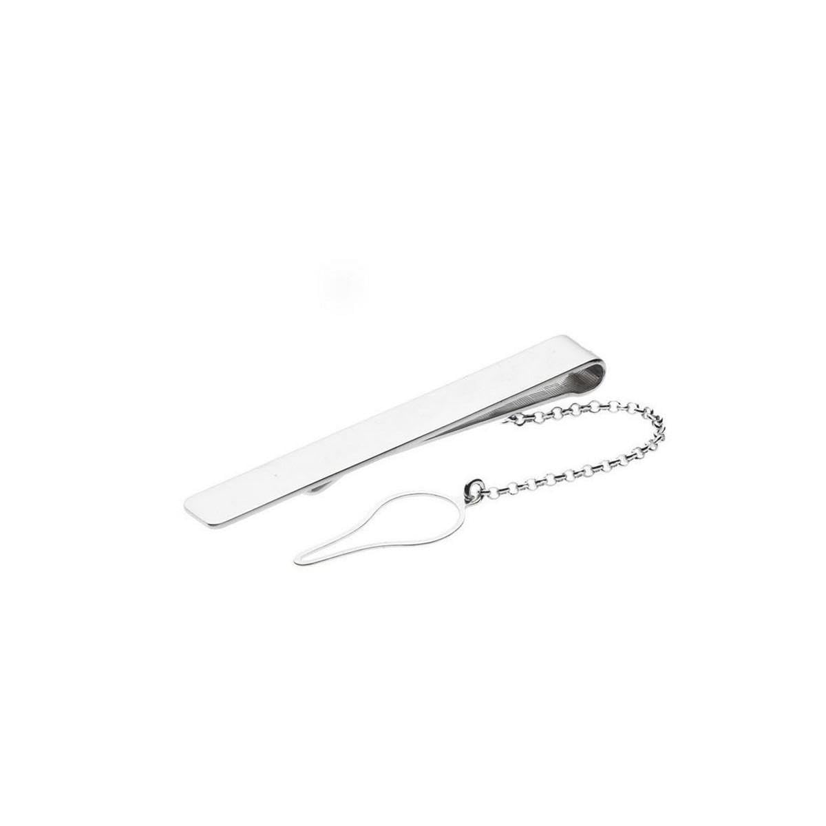 Krawattennadel aus 925er Silber, elegantes Accessoire für Krawatten mit Kette