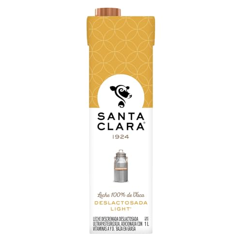 Santa Clara Leche Deslactosada Light 12 Pack de 1 Lt cada uno + Regio Rinde más Toallas de papel, 250 hojas dobles, 1 rollo