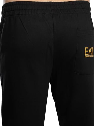 EA7 Emporio Armani Pantaloni Jogger Uomo Logo Series In Cotone 7M000571AF13512 8059659258210 - Nero Nero Oro MC004 - 4