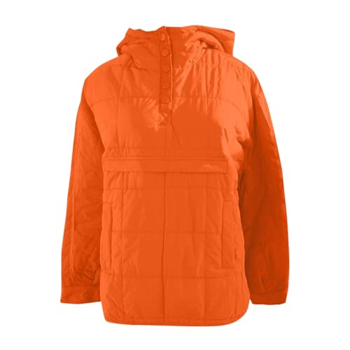 Women's Winter Coats Quilted Pullover Puffer Jacket Winter Warm Lightweight Oversized Long Sleeve Hooded Coats4