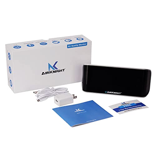 Airknight 9-In-1 Indoor Air Quality Monitor Indoor Portable Co2 Monitor | Voc Sensor | Formaldehyde Detector Aqi Pm2.5 + 4 More Home Monitoring | Air Quality Tester - Confined Space Clean Air Monitor #TOP4