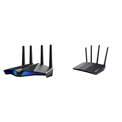ASUS AX5400 WiFi 6 Gaming Router (RT-AX82U) & AX1800 WiFi 6 Router (RT-AX55) - Dual Band Gigabit Wireless Router, Speed & Value, Gaming & Streaming, AiMesh Compatible