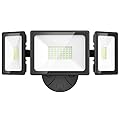Onforu 70W Flood Lights Outdoor, 6200LM Super Bright Outdoor Flood Light Fixture, IP65 Waterproof LED Exterior Flood Lights with 3 Adjustable Heads, 6500K White Led Floodlight for Yard, Garage, Eave