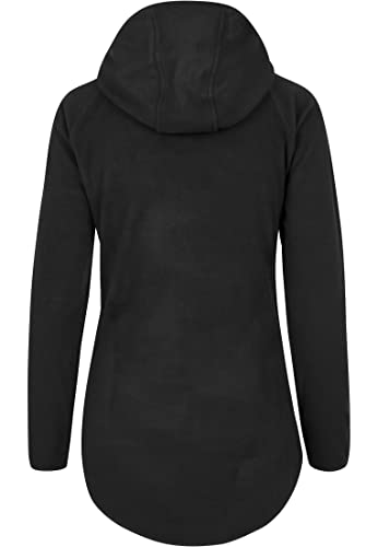Urban Classics Damen Polar Fleece Zip Hoody – Regular Fit Kapuzenjacke im warmen Fleece Style mit Reißverschluss für Freizeit, Alltag & Streetwear,Schwarz,L
