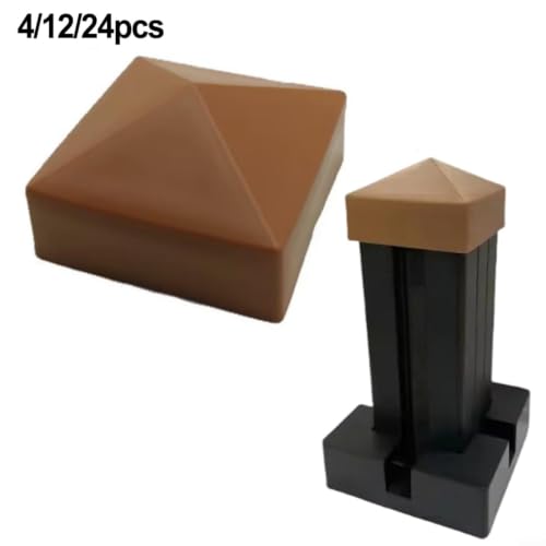 Protección contra la lluvia para postes de madera usando cubiertas de plástico de 7x7 cm 3