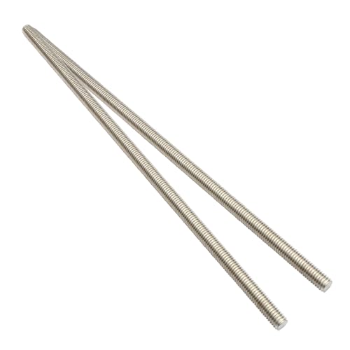 Zadery 304 Stainless Steel 3/8\"-16 Fully Threaded Rod, 4 Pieces 12\" Length Long Threaded Rods