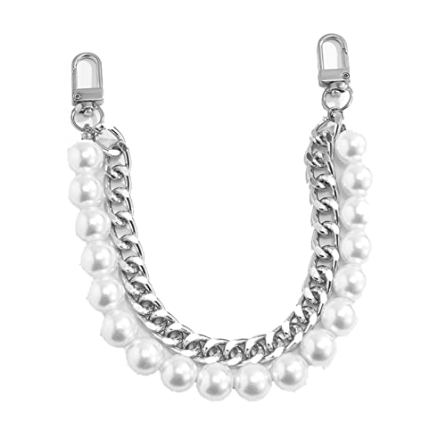 Double chaîne en métal et perles de finition pour sac à main haut de gamme