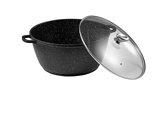 Pradel Excellence 52343M Faitout avec Couvercle, Aluminium, Noir et Blanc, 36 cm