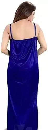 Image of Airgear Women Nighty 6 PCS Purple Satin with Bra Panty