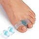 Promifun Bunion Corrector, Zehentrenner mit 2 Schlaufen, 10er Pack Gel Zehenkorrektor (M, Blue)