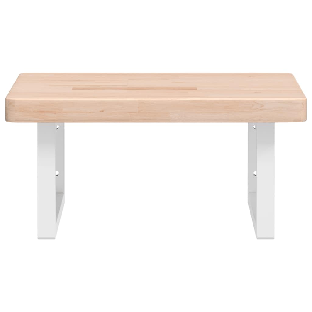 Piano lavabo in legno massiccio di quercia, 50 x 50 cm, con