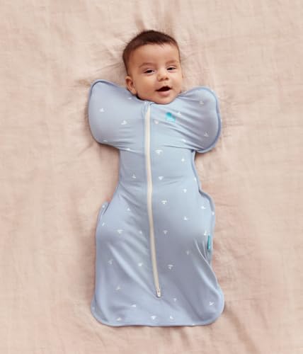 Image of Love to Dream Swaddle Up Viscose from Bamboo, Arms Up Position, Soft and Sustainable Bamboo Fabric, Versatile Wearable Blanket,1.0 TOG (20-24C) Ideal for Moderate Temps,Newborn 5-8.5 lbs, Boats Mist