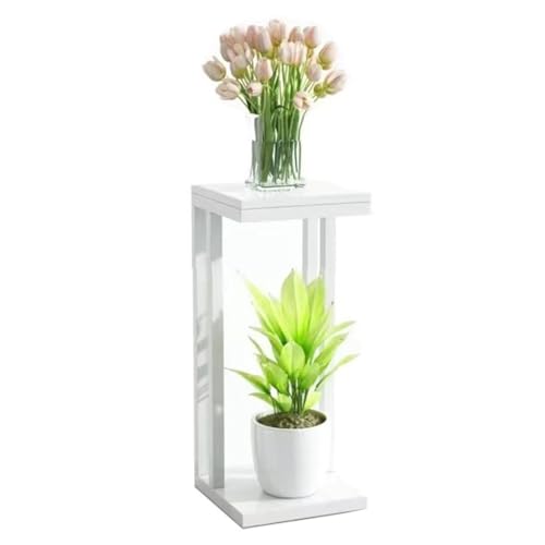 ACMEER フラワースタンド 室内 プランタースタンド 観葉植物 台 植木鉢台 植物ラック 鉄フレーム 錆びない 植物 棚 おしゃれ ガーデン 飾り 多機能 簡単組み立て 玄関 寝室 ベランダ 屋外用 (高さ55cm,ホワイト)