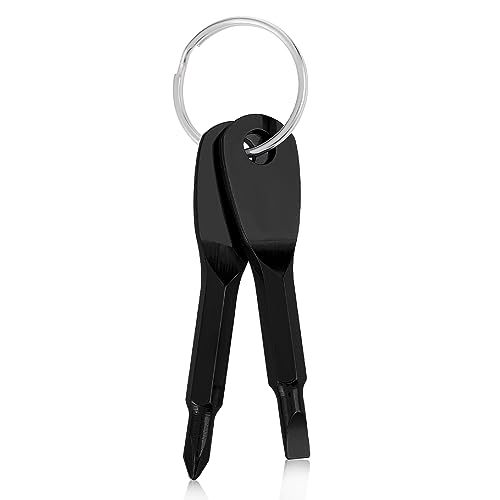 Amaxiu Mini tournevis porte-clés, 2 pièces tournevis cruciforme portable, outil multifonctionnel de réparation tournevis porte-clés pour homme conducteur extérieur (noir), 552369_2_YI495ZIAG