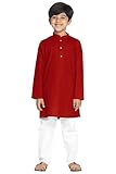 Chandrakala Kids Kurta Set for Boys Indian Ethnic Wear,Red 3-4T (KK117RED5)