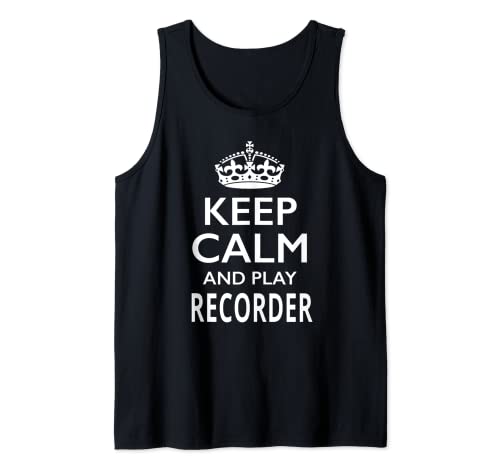 Flûte à bec avec inscription Keep Calm and Play Débardeur