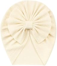 Baby Girl Turban Bow Cap – Soft Knotted Beanie Headwrap for Infants Toddlers (0-3 Years) Stylish Comfortable and Stretchy Headwear