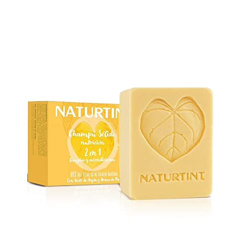 Naturtint Eco Nutrition 2en1 Shampooing/Après-Shampooing Solide Nourrit/Révitalise Cheveux Desséchés/Abimés sans Silicones/Parabens, Jaune, Miel, 75 ml Cover