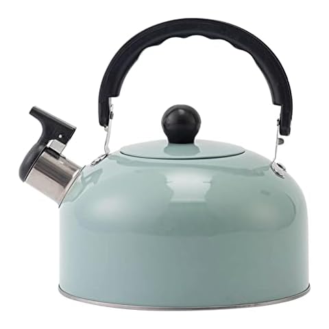 tacery Whistling Stovetop Tea Kettle | Iron 3L Teapot for Stove Top Whistling | Stovetop with Boils Faster Bottom, Ergonomic Wooden Handle Cookware Kettle Heat Protection Cover