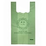 Buste SHOPPER BIO 4kg in cartone VERDE o BIANCO Biodegradabili Compostabili - VARIE MISURE - 4 KG Sacchetti eco per alimenti rifiuti organici (Verde Bio, 32x60cm)