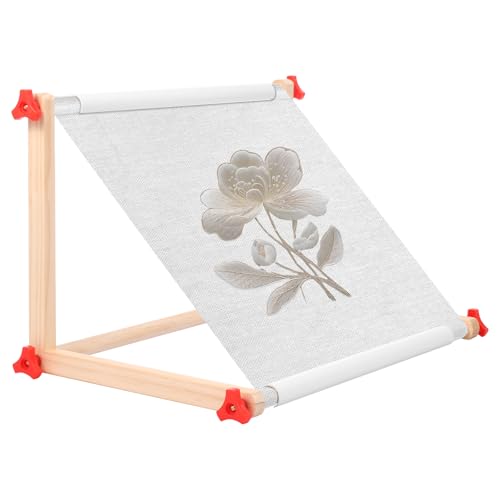 Marco de bordado rectangular, soporte para marcos de bordado cuadrado, marco de bordado de madera con soporte, marco de punto de cruz para bordar artesanías (color madera)
