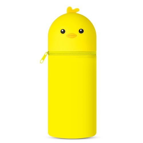 Vicloon Silikon Federmäppchen, Federtasche aus Weichem Silikon Federmappe, Teleskopisch Mäppchen Tiere Stifthalter, Pencil Case Schlampermäppchen Mädchen Junge Stiftemappe Wasserdichtes Silikontasche