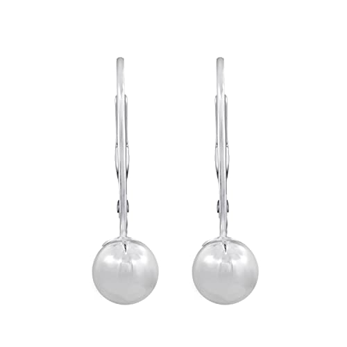Amazon Collection Sterling Silver 7Mm Ball Lever Back Earrings #TOP1