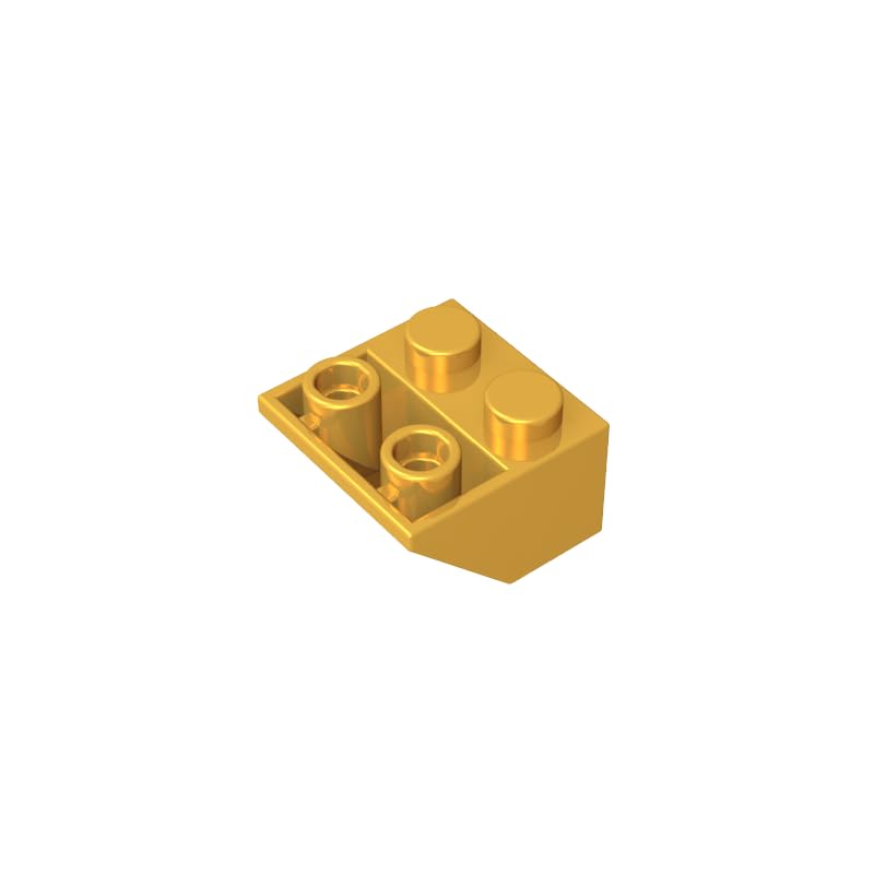 Gobricks 3660 Slope Brick 2x2 45° Inverted Slope 50 Pieces GDS-599 Compatible with Lego Building Blocks Color:Chrome Gold