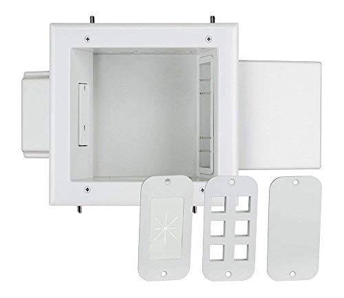 DataComm Electronics 45-0051-WH Expandable Media Box with Duplex Receptacle, Low Profile Design for Wall-Mounted TV, Conceals Low Voltage Cables, Quick Installation, White by DATA COMM - Used condition - US$30.22