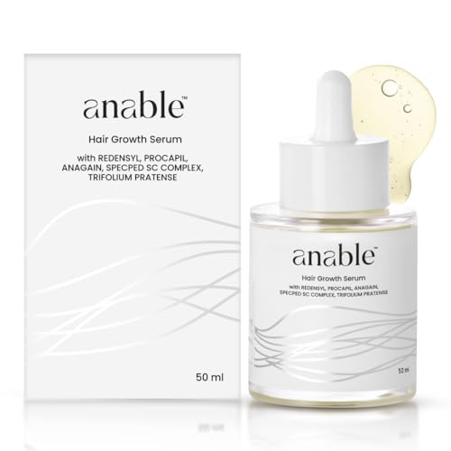 Image of Anable Anti Hair Fall & Hair Regrowth Serum | 3% Redensyl + 3% Procapil + 2% Anagain | Reduces Hair Thinning, Strengthens Hair Roots & Promotes New Growth | For Men & Women | Safe, Non-Greasy & Dermatologist Tested | 50ml