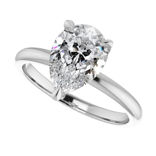 Moissanite Engagement Ring, Pear Cut 1.50 CT, Solitaire Wedding Ring, 10K 14K 18K Gold & 925 Sterling Silver Anniversary Propose Gift For Women