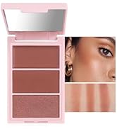 DLZZRS 3D Blush Palette, Multi-Use Makeup Contour Pressed Powder Long-Lasting Pigment Cheekbones ...