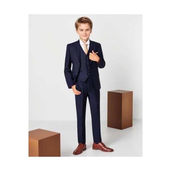 Boys' Formal Suit Set Slim Fit Kids Formal Suits Toddler Tuxedo Wedding Prom Classic Outfit for Teen - Image 5